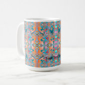 Farbenfrohes Rustikales Boho Abstraktes Kunstmuste Kaffeetasse (Vorderseite Links)