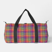 Farbenfrohes Schachbrett abstraktes Muster Klein Duffle Bag (Vorderseite)