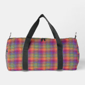 Farbenfrohes Schachbrett abstraktes Muster Klein Duffle Bag (Rückseite)