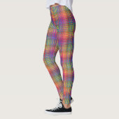 Farbenfrohes Schachbrett-Abstraktmuster Leggings (Links)