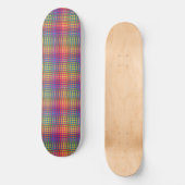 Farbenfrohes Schachbrett-Abstraktmuster Skateboard (Vorderseite)