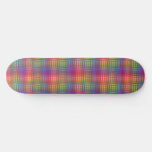 Farbenfrohes Schachbrett-Abstraktmuster Skateboard (Horizontal)