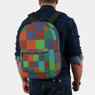 Farbenfrohes Schachbrett Bedruckter Rucksack