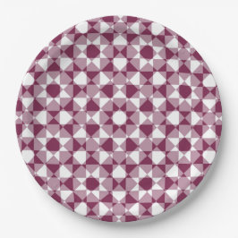 Farbenfrohes Schachbrett-Diamant-Karomuster Pappteller