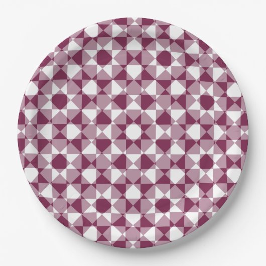 Farbenfrohes Schachbrett-Diamant-Karomuster Pappteller (Vorderseite)