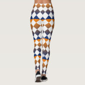 Farbenfrohes Schachbrett-Diamantmuster Leggings (Rückseite)