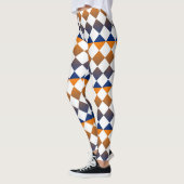 Farbenfrohes Schachbrett-Diamantmuster Leggings (Links)