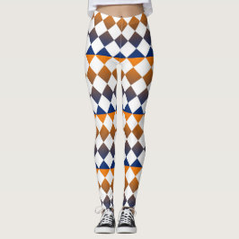 Farbenfrohes Schachbrett-Diamantmuster Leggings