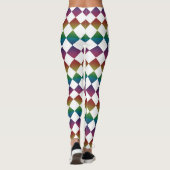 Farbenfrohes Schachbrett-Diamantmuster Leggings (Rückseite)