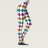 Farbenfrohes Schachbrett-Diamantmuster Leggings (Rechts)