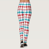 Farbenfrohes Schachbrett-Diamantmuster Leggings (Rückseite)