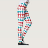 Farbenfrohes Schachbrett-Diamantmuster Leggings (Rechts)