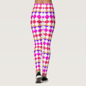 Farbenfrohes Schachbrett-Diamantmuster Leggings (Rückseite)