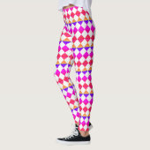 Farbenfrohes Schachbrett-Diamantmuster Leggings (Links)