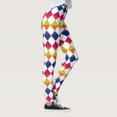 Farbenfrohes Schachbrett-Diamantmuster Leggings (Rechts)