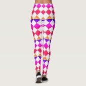 Farbenfrohes Schachbrett-Diamantmuster Leggings (Rückseite)