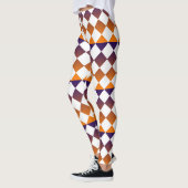 Farbenfrohes Schachbrett-Diamantmuster Leggings (Links)