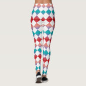 Farbenfrohes Schachbrett-Diamantmuster Leggings (Rückseite)