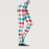 Farbenfrohes Schachbrett-Diamantmuster Leggings (Rechts)