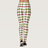 Farbenfrohes Schachbrett-Diamantmuster Leggings (Rückseite)
