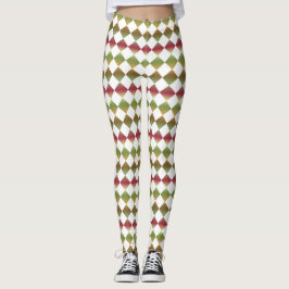 Farbenfrohes Schachbrett-Diamantmuster Leggings
