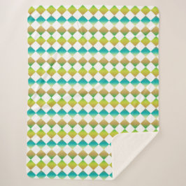 Farbenfrohes Schachbrett-Diamantmuster Sherpadecke