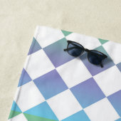 Farbenfrohes Schachbrett-Diamantmuster Strandtuch (Beispiel)