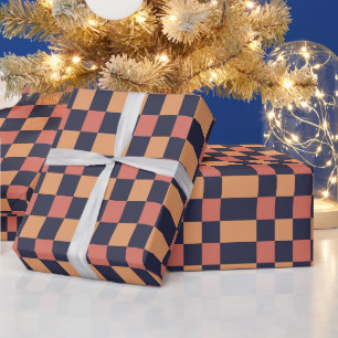 Farbenfrohes Schachbrettmuster Geschenkpapier