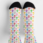 Farbenfrohes Schiff-Anker-Design Weiß Socken (Oben)