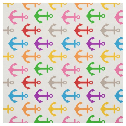 Farbenfrohes Schiff-Anker-Design Weiß Stoff (Muster)