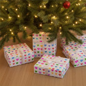 Farbenfrohes schlüpfriges Herzen-Muster Geschenkpapier