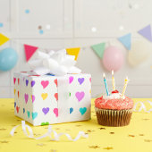 Farbenfrohes schlüpfriges Herzen-Muster Geschenkpapier