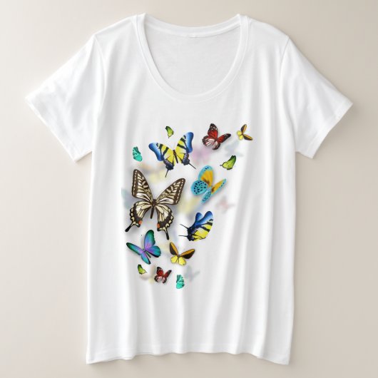 farbenfrohes Schmetterlinge T-Shirt (Design vorne)