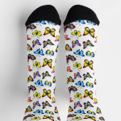 Farbenfrohes Schmetterlingsmuster Socken (Oben)