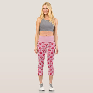 farbenfrohes Schokoladenherz Valentinstag Muster Capri Leggings
