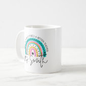 Farbenfrohes Schul-Regenbogen-Lehrer-Dankeschön-Ge Kaffeetasse (Vorderseite Links)