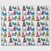 Farbenfrohes Scottie-Geschenkpapier Geschenkpapier (Flach)