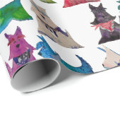 Farbenfrohes Scottie-Geschenkpapier Geschenkpapier (Rolleneckpunkt)