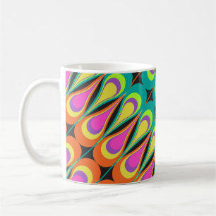Farbenfrohes, sich wiederholendes diagonales Muste Kaffeetasse