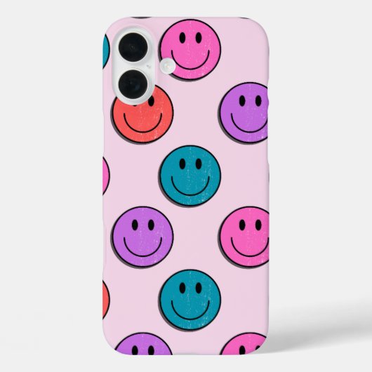 farbenfrohes Smiley-Gesicht-Muster iPhone 16 Plus Case-Mate iPhone Hülle (Rückseite)