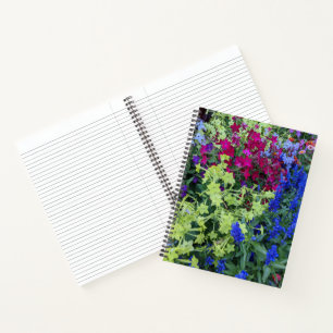 Farbenfrohes Sommergarten-Blumen-Notizbuch Notizblock
