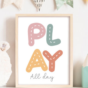 Farbenfrohes Spiel ganz tags Kinderzimmer  Poster