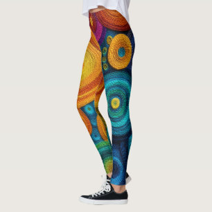 Farbenfrohes Spiral-Abstraktmuster Geometrischer W Leggings