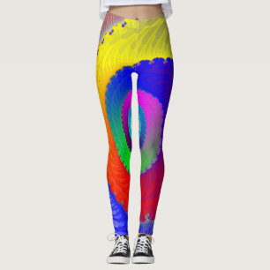 Farbenfrohes Spiral-Fraktal Leggings