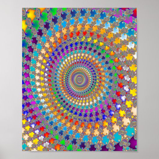 Farbenfrohes Spiral Muster Poster (Vorne)