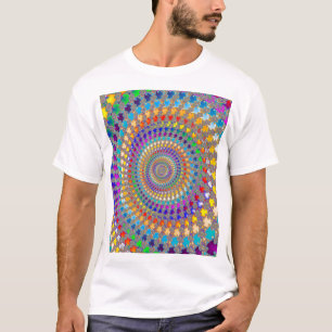 Farbenfrohes Spiral Muster T-Shirt