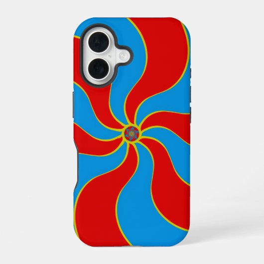 Farbenfrohes Spiralmuster iPhone 16 Hülle (Rückseite)