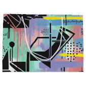 Farbenfrohes städtisches Graffiti-Muster (11) Große Geschenktüte (Rückseite)