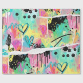 Farbenfrohes städtisches Graffiti-Muster (7) Geschenkpapier (Flach)