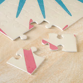 Farbenfrohes Starburst-Muster im Stil der Mitte de Puzzle (Seite)